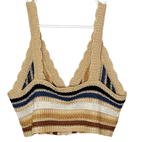 JOLIE & JOY by FCT with Love Striped Sweater Cropped Tank Button Front Sz XL - Picture 2 of 4